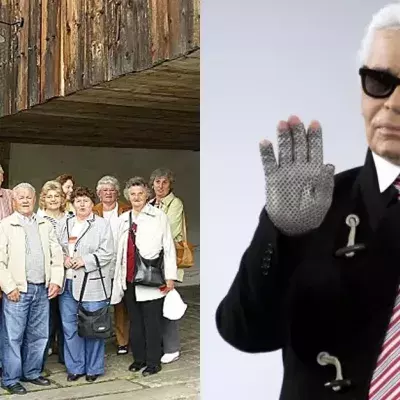 Karl Lagerfeld zu Besuch in Hamburg