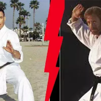 So sieht es aus, wenn Jean-Claude Van Damme und Chuck Norris gemeinsam trainieren