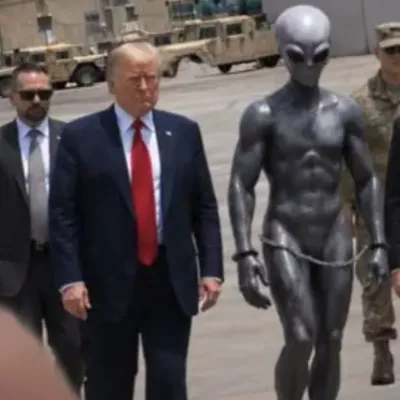 „United States Space Force“: Donald Trump postet bizarre KI-Bilder von Alien-Festnahme