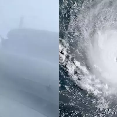 Sie wagen sich mit dem Flugzeug in das Herz von Hurrikan Irma