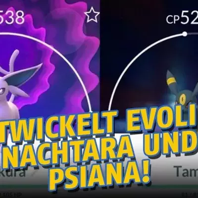 So entwickelt ihr Evoli zu Nachtara und Psiana