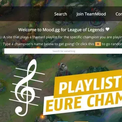 League of Legends: mood.gg spielt Playlists zu deinem Champion