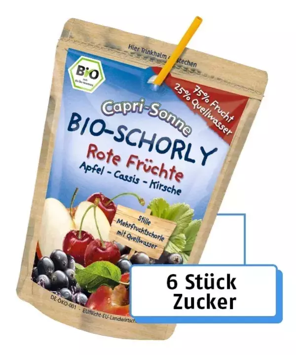 10. Capri Sonne rote Früchte: 6 Stück Zucker