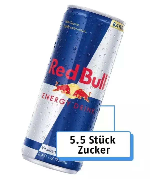 13. Red Bull: 5.5 Stück Zucker