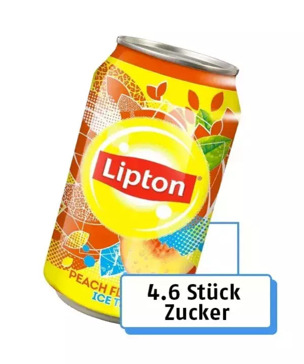 15. Lipton Ice Tea: 4.6 Stück Zucker
