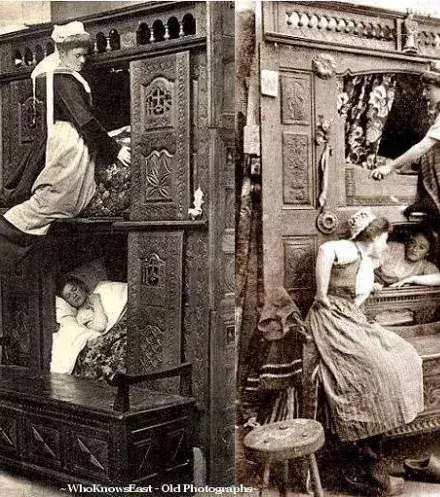 1843 schliefen britische Dienstmädchen in abgeschlossenen Betten