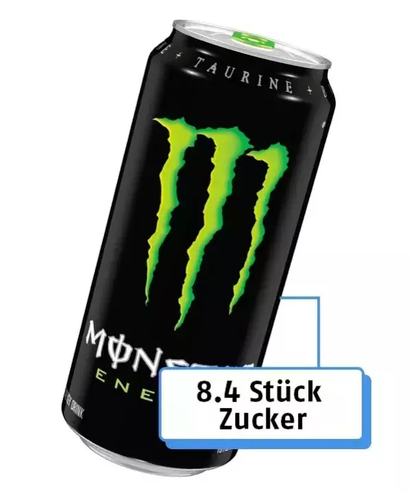3.Monster Energy: 8.4 Stück Zucker