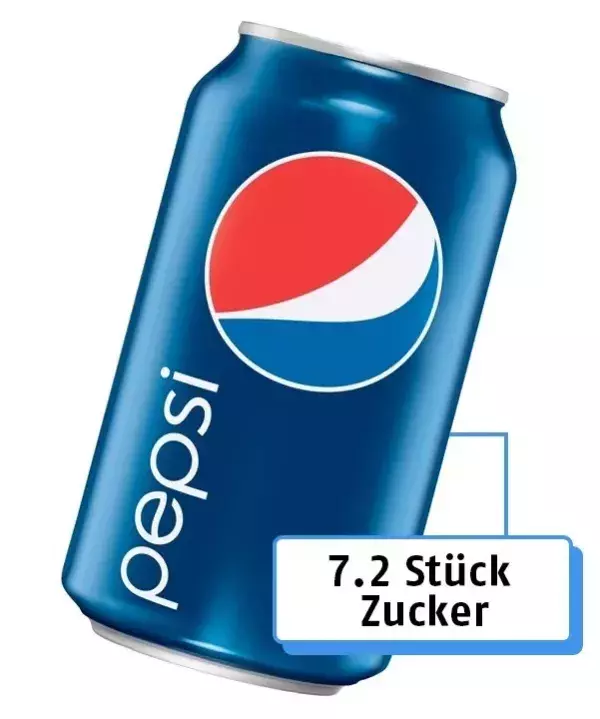 4. Pepsi Cola: 7.2 Stück Zucker