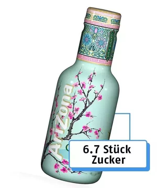 7. Arizona Grüner Tee: 6.7 Stück Zucker