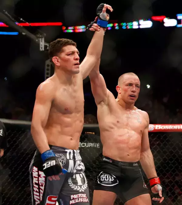 9. Georges St-Pierre vs. Nick Diaz 2: Das erste Treffen war großartig und endete mit einem Sieg durch einstimmige Entscheidung von GSP. Doch wie würde ein Rematch zwischen den beiden MMA-Monstern heute aussehen? Dieser Kampf wäre sicher großartig!