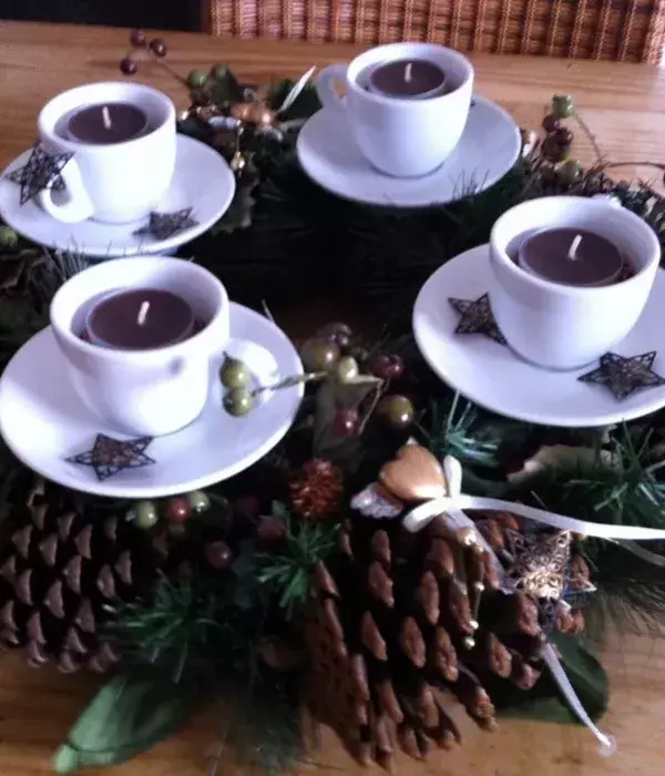 Ein Espresso-Adventskranz für alle, die Kaffee lieben