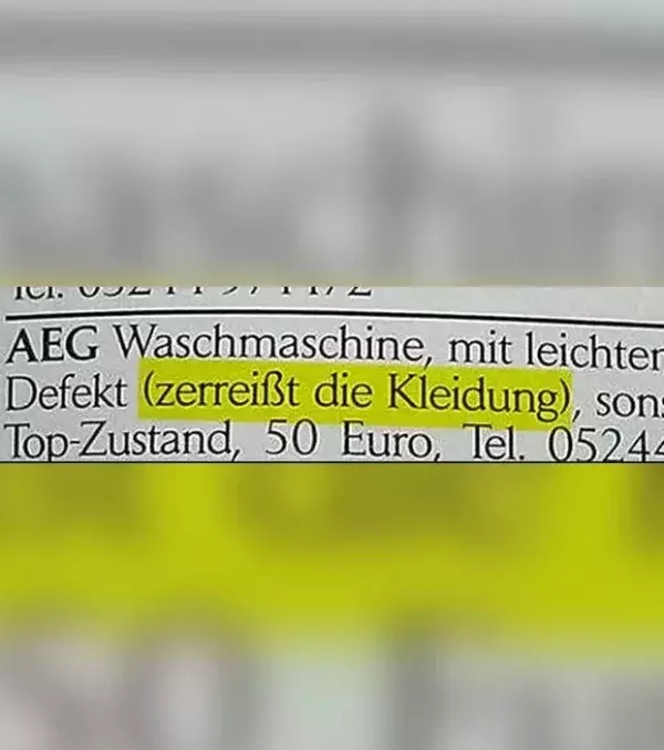 Lustige Kleinanzeigen: Ach, ist doch nicht schlimm!