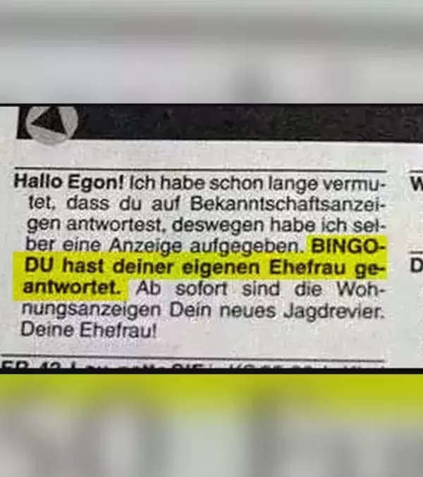 Lustige Kleinanzeigen: Autsch! Da wurde einer eiskalt erwischt