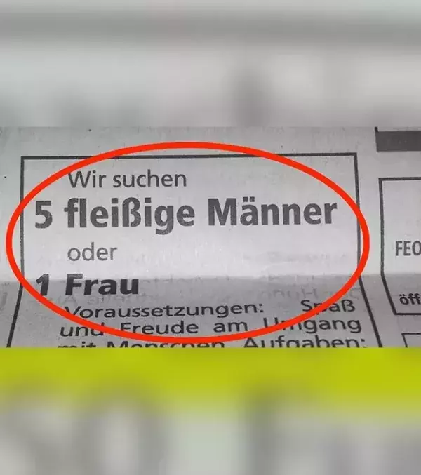 Lustige Kleinanzeigen: Ob sich dort ein Mann melden würde?