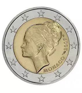 Diese monegassische Münze gibt es seit 2007. Sie ist 600 Euro wert, doch manche Sammler bezahlten schon bis zu 1000 Euro für das Stück. Insgesamt gibt es nur 20.000 Exemplare.