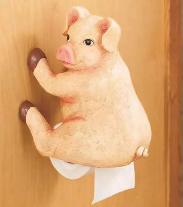 Verrückte Klopapier-Halter: Ein Klopapier-Schwein