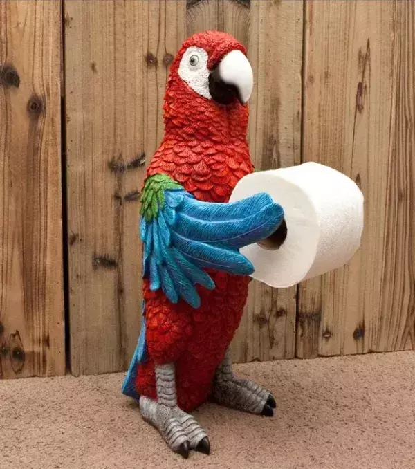Verrückte Klopapier-Halter: Klopapier-Papagei: Hoffentlich hält es den Schnabel!