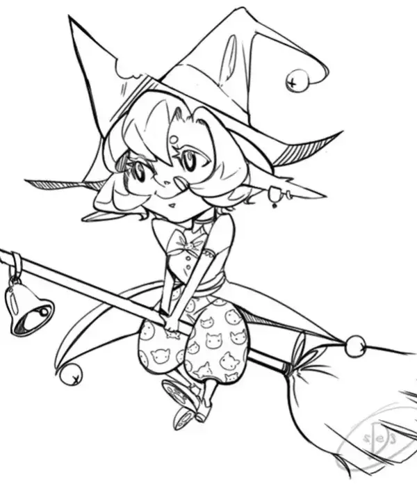 Ein Yordle, der auf seinem Besen fliegt